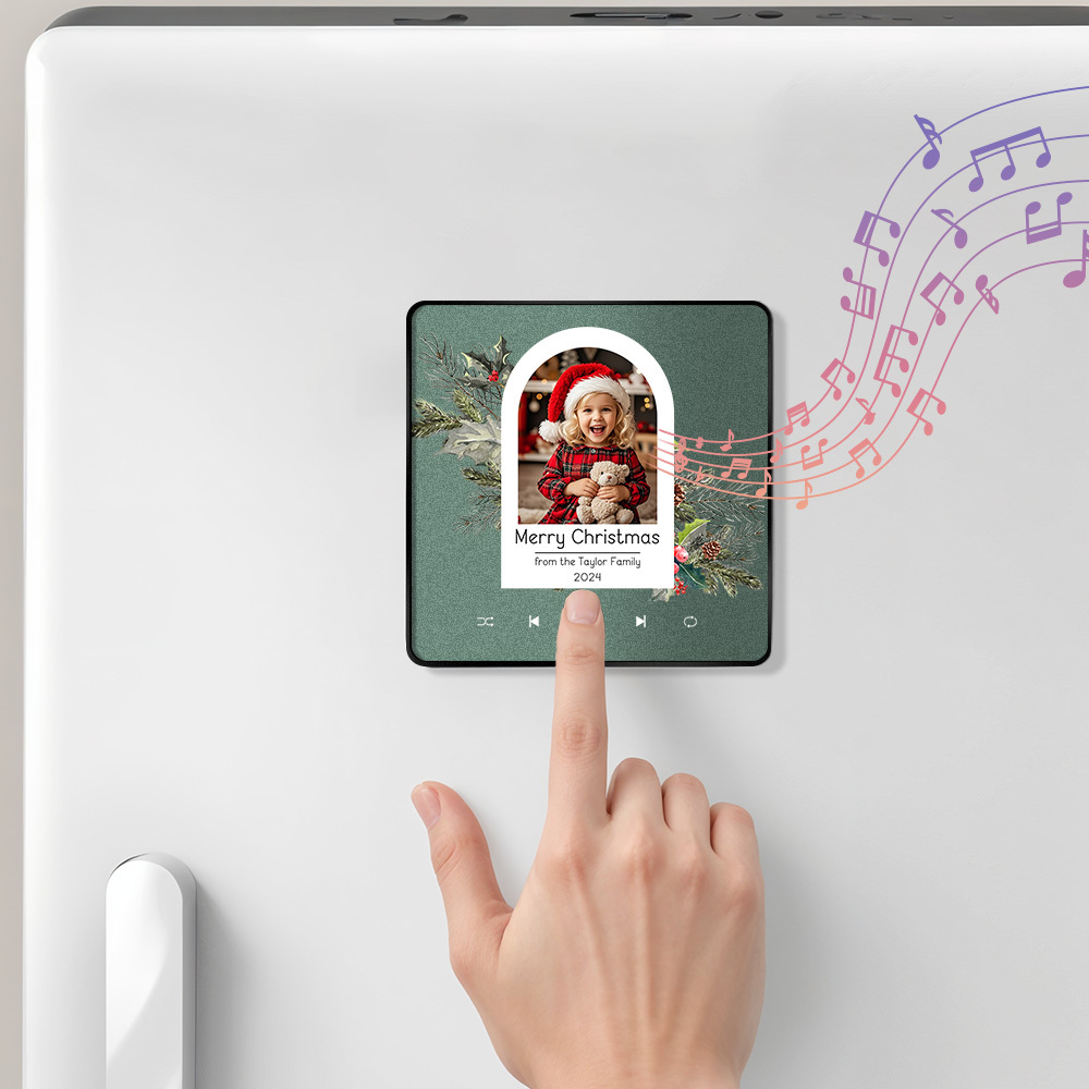Custom Christmas Tree Music Fridge Magnet Christmas Gifts for Family Personalized Music Magnets Can Play Songs