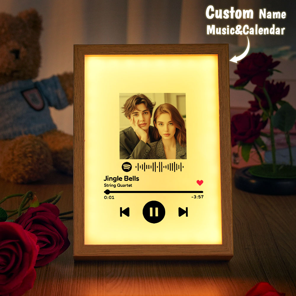 Custom Photo Spotify Music Plaque Personalized Photo and Song Display Decor Christmas Gifts Anniversary Gift For Couples