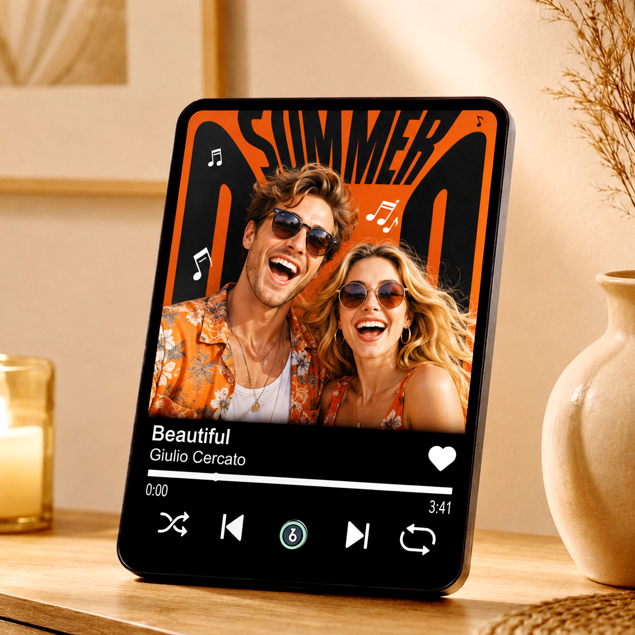 Custom Music Photo Plaques Personalized Music Plaque Can Play Songs Gift for Lover