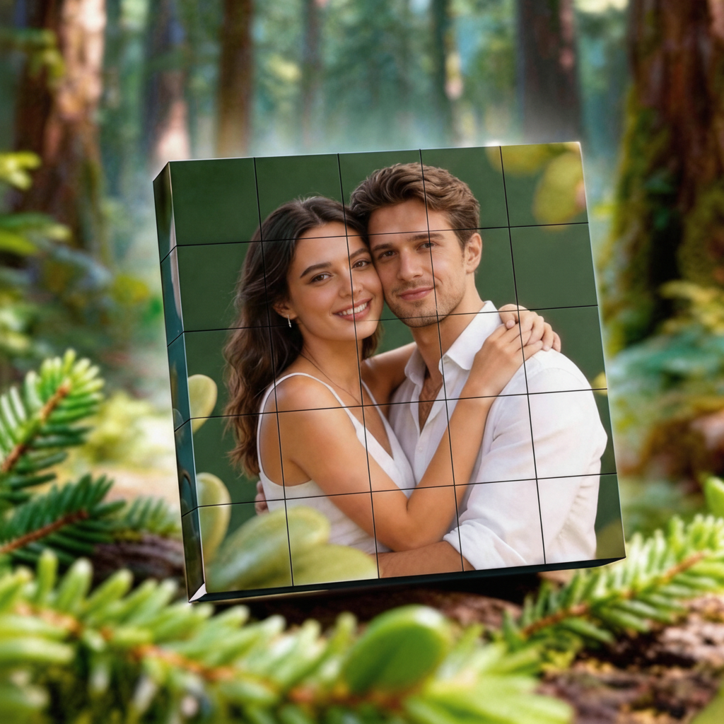 Custom Photo Magnetic Cube Puzzle, 6 Different Romantic Patterns, Personalized Creative Gift for Couples