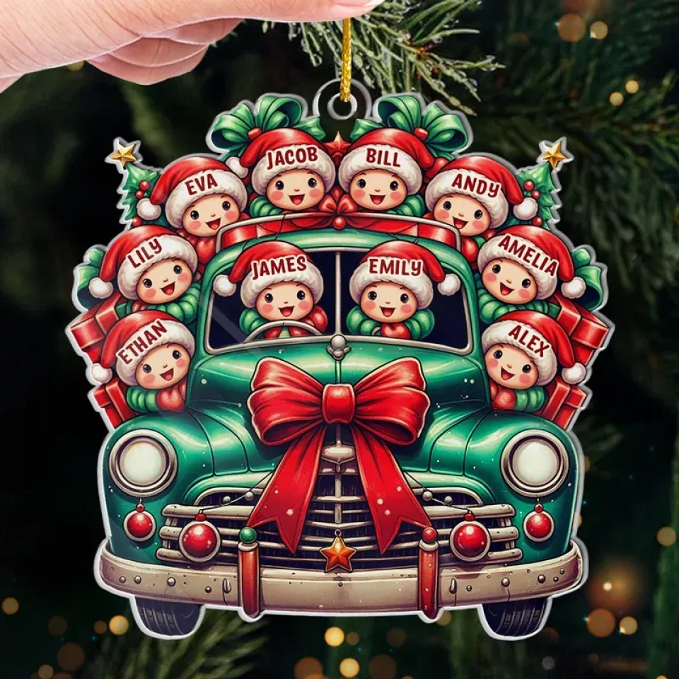 Family Over Everything - Family Personalized Custom Ornament - Acrylic Custom Shaped - Christmas Gift For Family Members - MySpotifyGlass