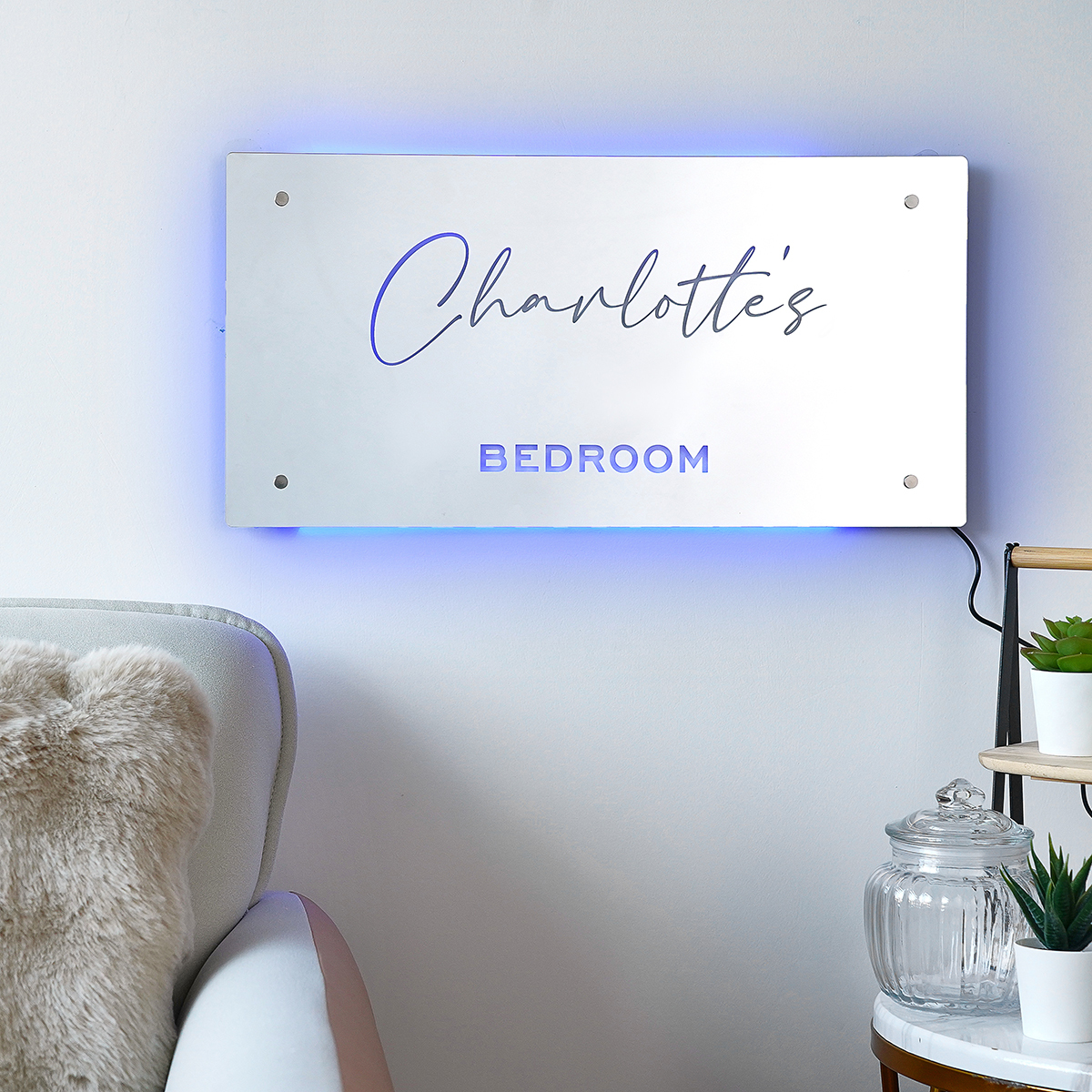 Personalized Name Mirror Led Lamp Gifts For Him Wall Decoration Lamp