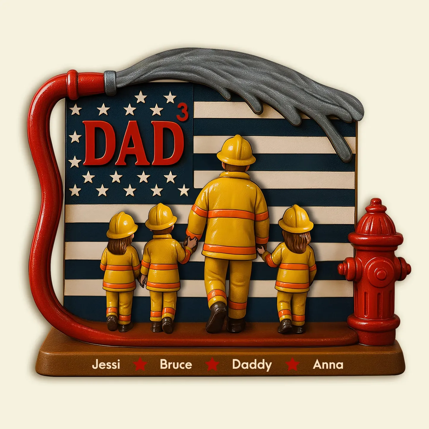 Firefighter Dad Acrylic Plaque - Personalized Gifts For Father