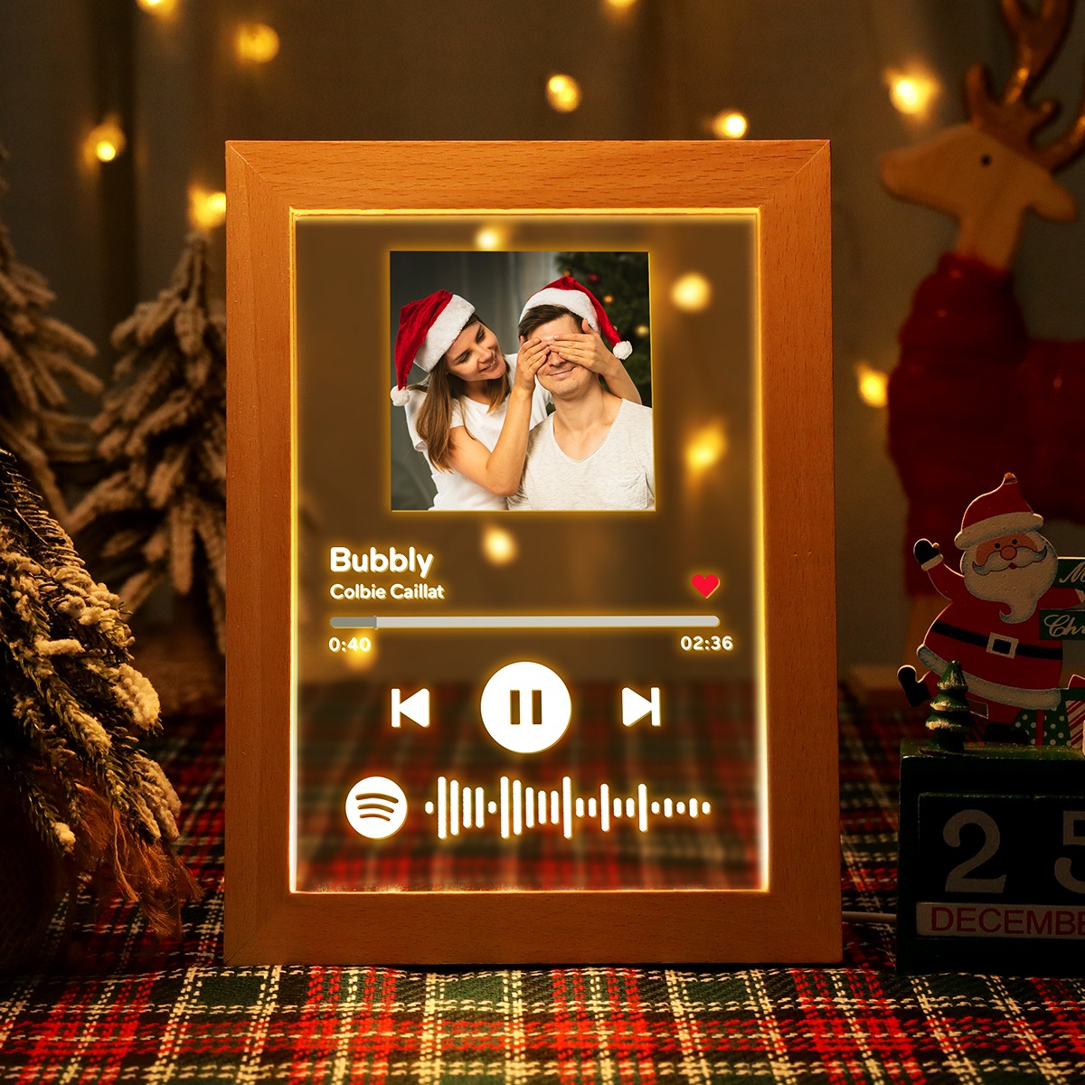 Spotify Glass 7 Colors Nightlight Music LED Lamp Custom Spotify Gift for Her Print Your Song Art Glass Plaque Light up Spotify Plaque