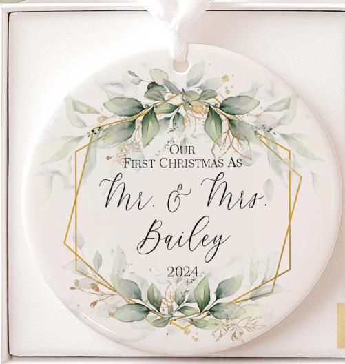 Our First Christmas Married Ornament Our First Christmas as Mr and Mrs Ornament