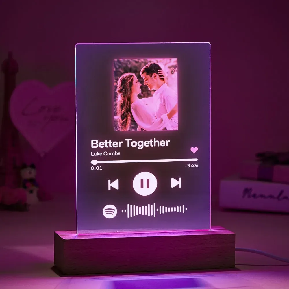 Custom Spotify 7 Colors Night Light  For Lovers