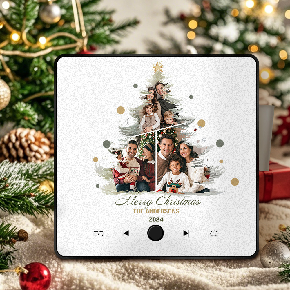 Custom Christmas Tree Music Fridge Magnet Christmas Gifts for Family Personalized Music Magnets Can Play Songs