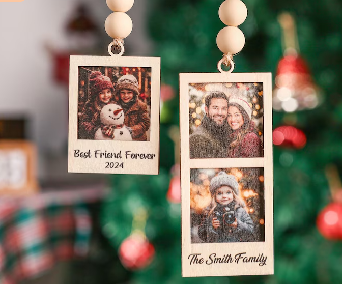 Custom Photo Ornament Couple Ornament Best Friend Gift Personalized Photo Strip Ornament First Married Ornament Custom Photo Ornament Xmas Keepsake