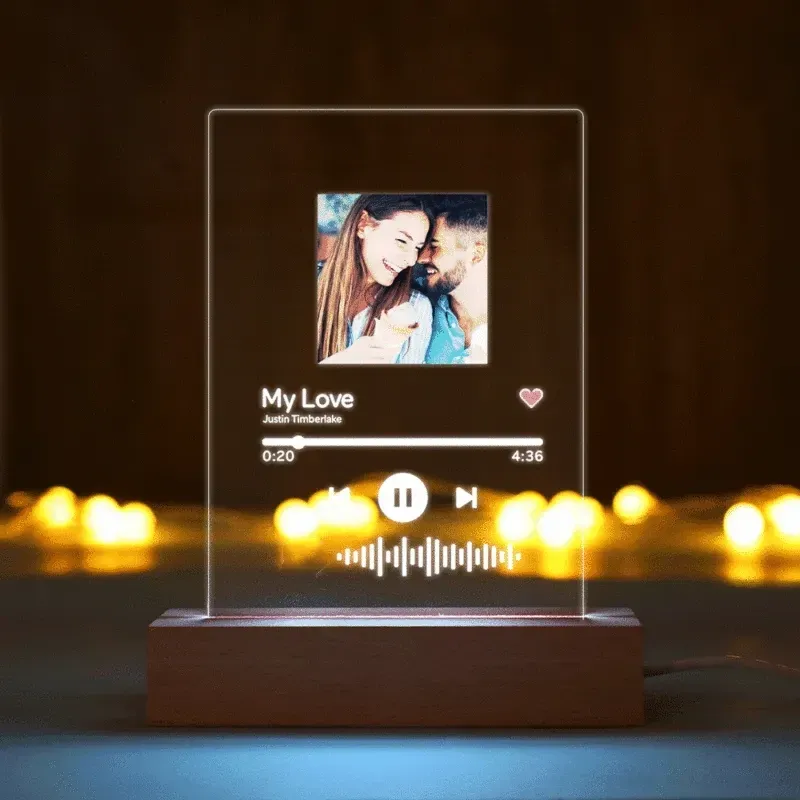 Custom Spotify Code Acrylic Night Light/Plaque/Keychain for Couple