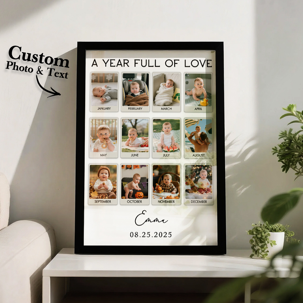 Custom Photo Frame Anniversary Gift Personalized Photo Frame 1 Year Anniversary Gift