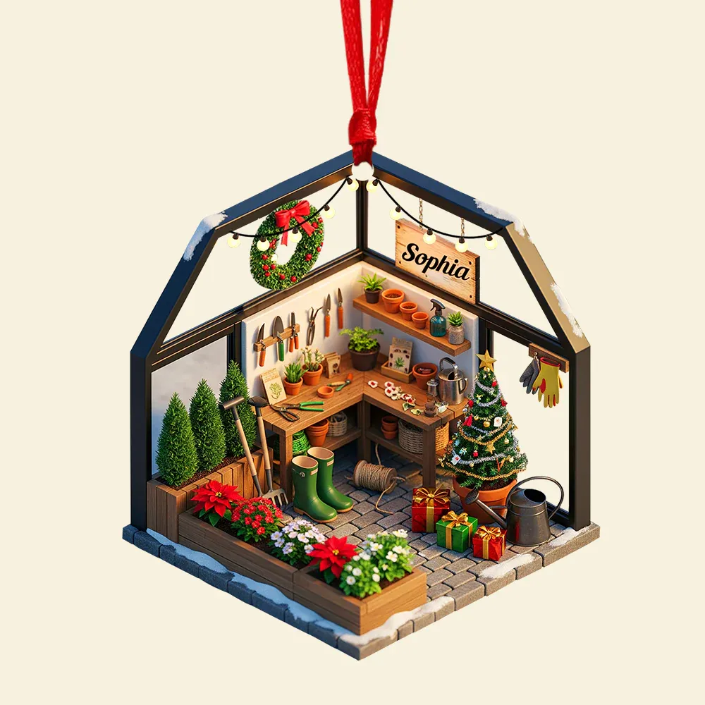 Gardening Miniature Christmas Ornament - Personalized Gifts For Garden Lovers - MySpotifyGlass