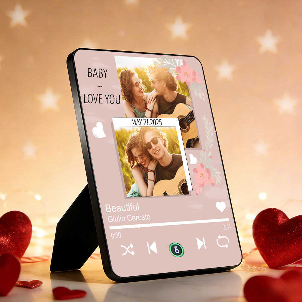 Custom Music Photo Plaques Personalized Music Plaque Can Play Songs Gift for Lover