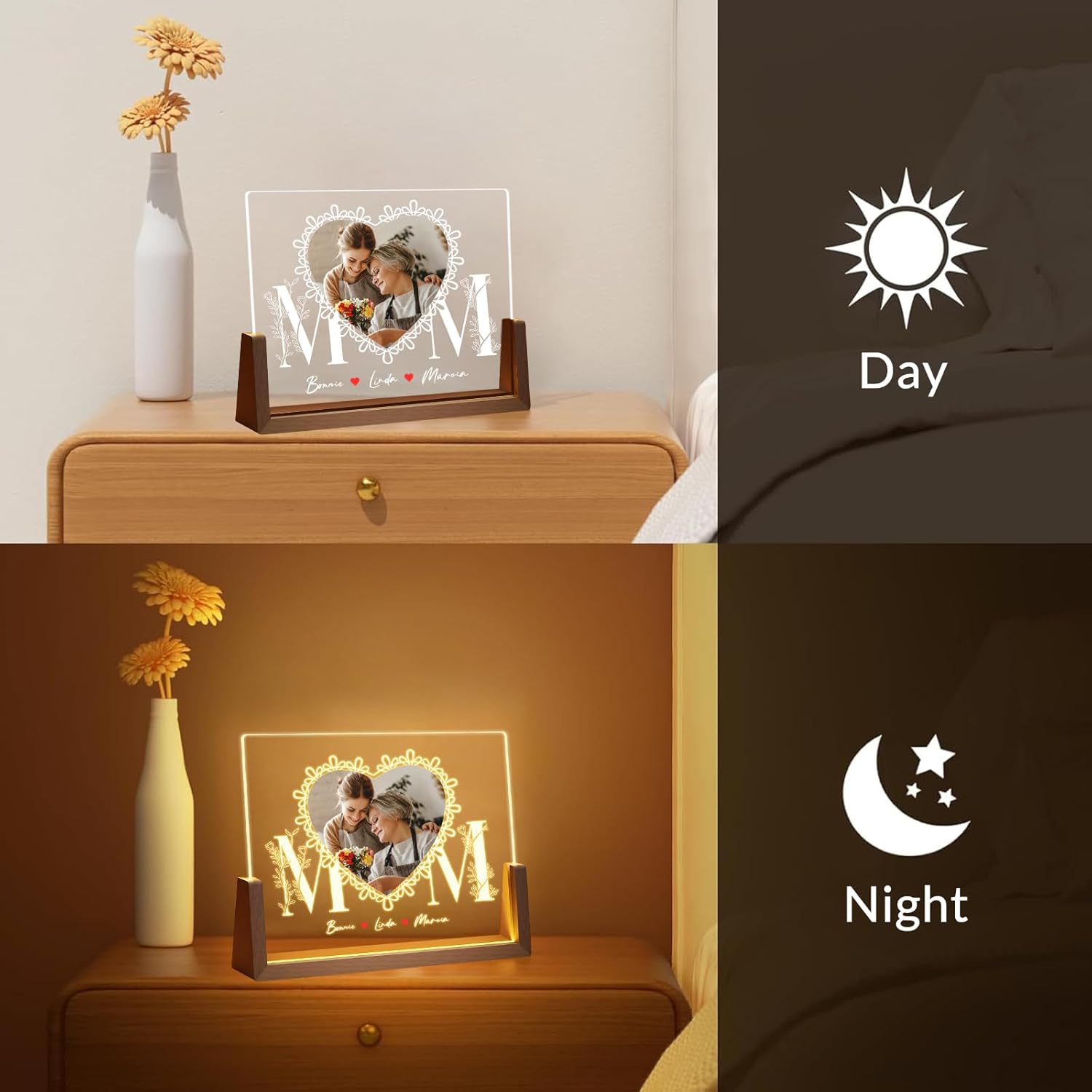 Personalized LED Photo FrameGifts for Mom Gifts for Mother from Daughter son