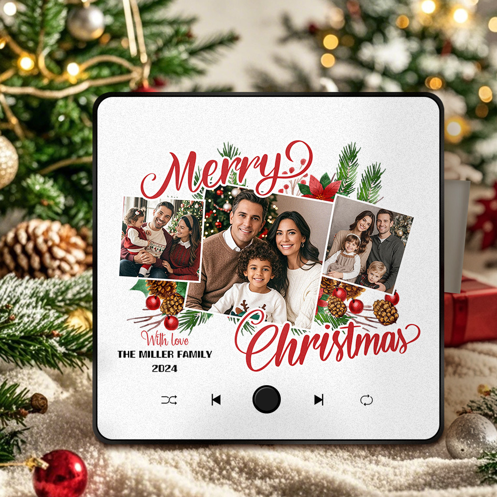 Custom Christmas Tree Music Fridge Magnet Christmas Gifts for Family Personalized Music Magnets Can Play Songs