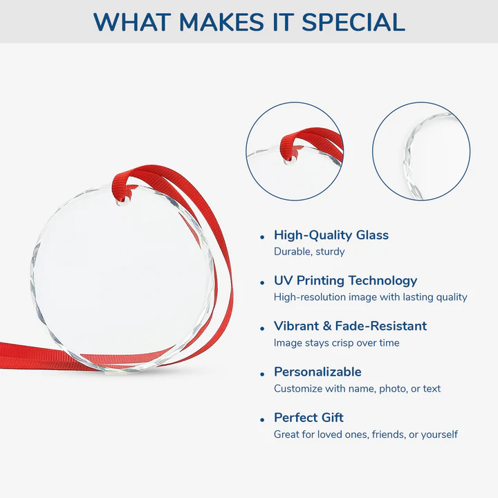 Personalized Family First Christmas Gifts Glass Ornament