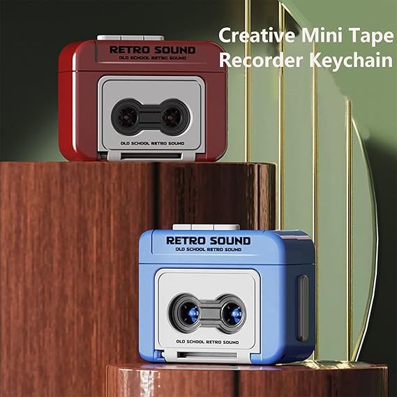 Creative Mini Tape Recorder Keychain, Retro Tape Recorder Keychain, Vintage Recorder Tape Keychain