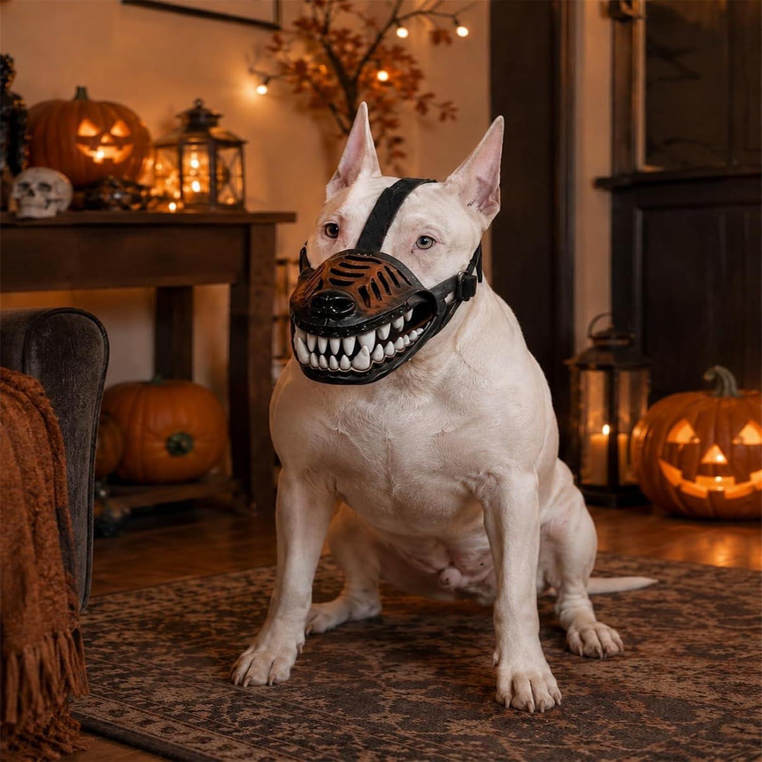Monster Dog Muzzle, Dog Training Muzzle, Prevents Barking,Chews,for Small,Medium and Large Dogs,for Halloween,Party Costume Or Treat with Adjustable Straps - MySpotifyGlass