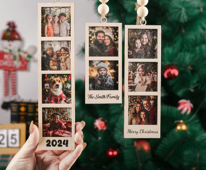 Custom Photo Ornament Couple Ornament Best Friend Gift Personalized Photo Strip Ornament First Married Ornament Custom Photo Ornament Xmas Keepsake