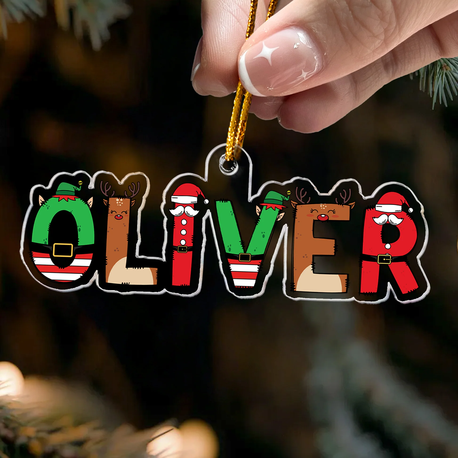 Custom Family Name Elf Santa Letter For Kids, Family, Bulk Gifts - Personalized Acrylic Ornament