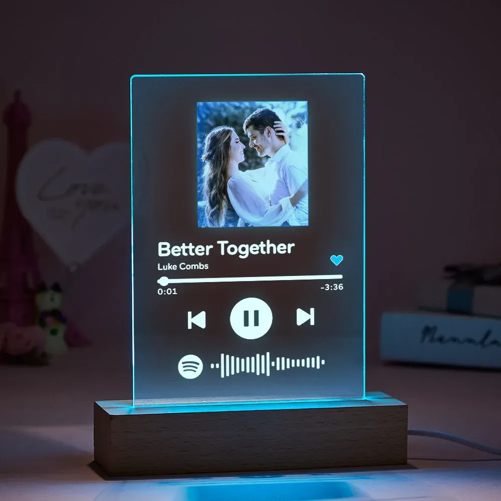 Custom Spotify 7 Colors Night Light  For Lovers