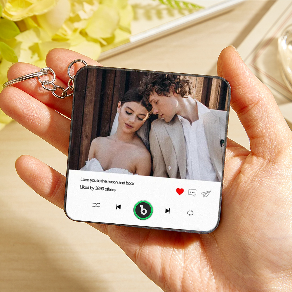 Custom Music Mini Fridge Magnet Keychain with Photo Personalized Mini Music Refrigerator Magnet Keychain Song Album Anniversary Special Gift - MySpotifyGlass