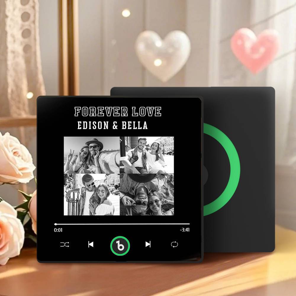 Custom Music Fridge Magnet Personalized 4 Photos Song Magnet Valentine's Day Gift Anniversary Gift for Lover