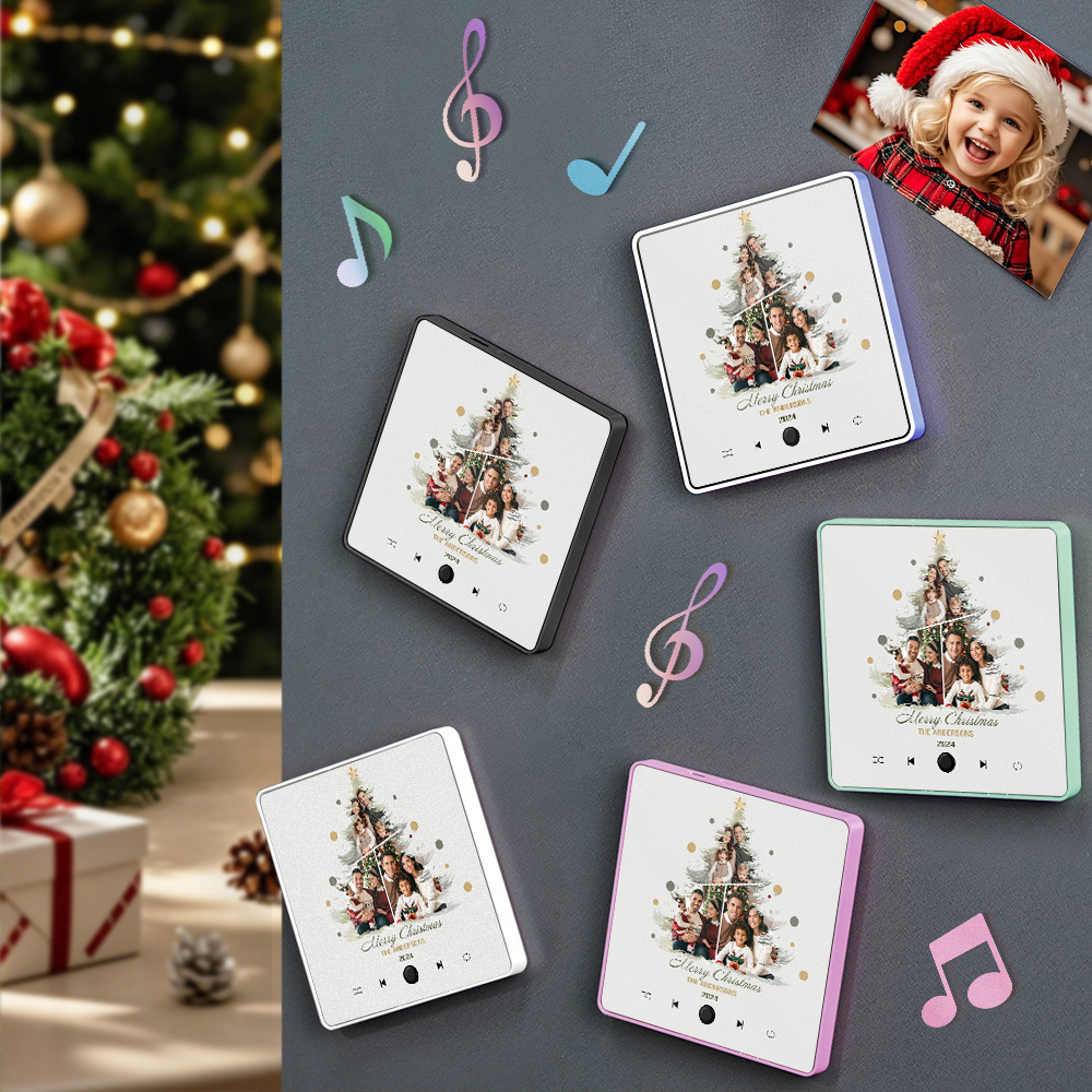 Custom Christmas Tree Music Fridge Magnet Christmas Gifts for Family Personalized Music Magnets Can Play Songs