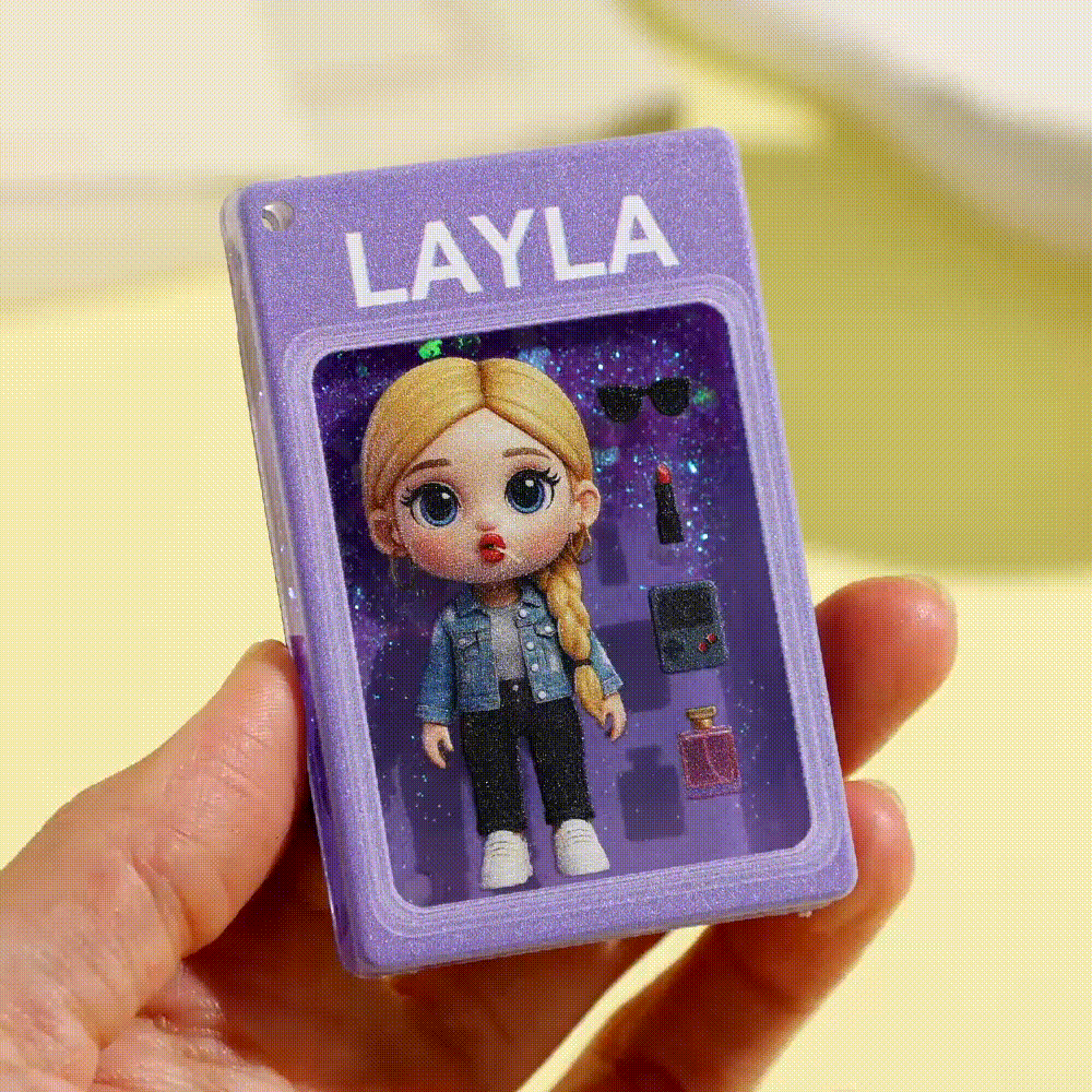 Custom Cartoon Photo Glitter Quicksand Acrylic Fridge Magnet Gift - MySpotifyGlass