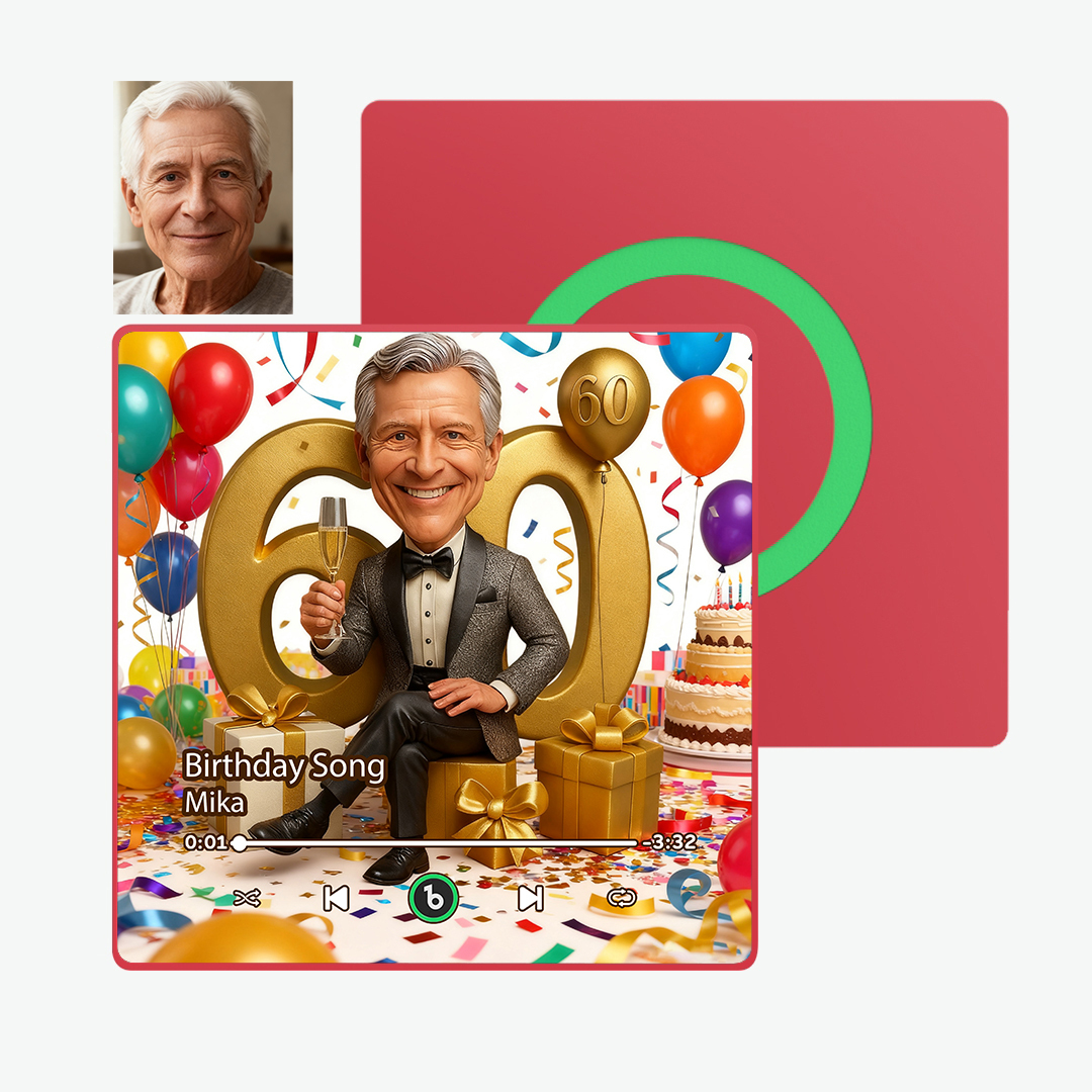 Personalized Men`s Birthday Gifts Cartoon Music Fridge Magnet