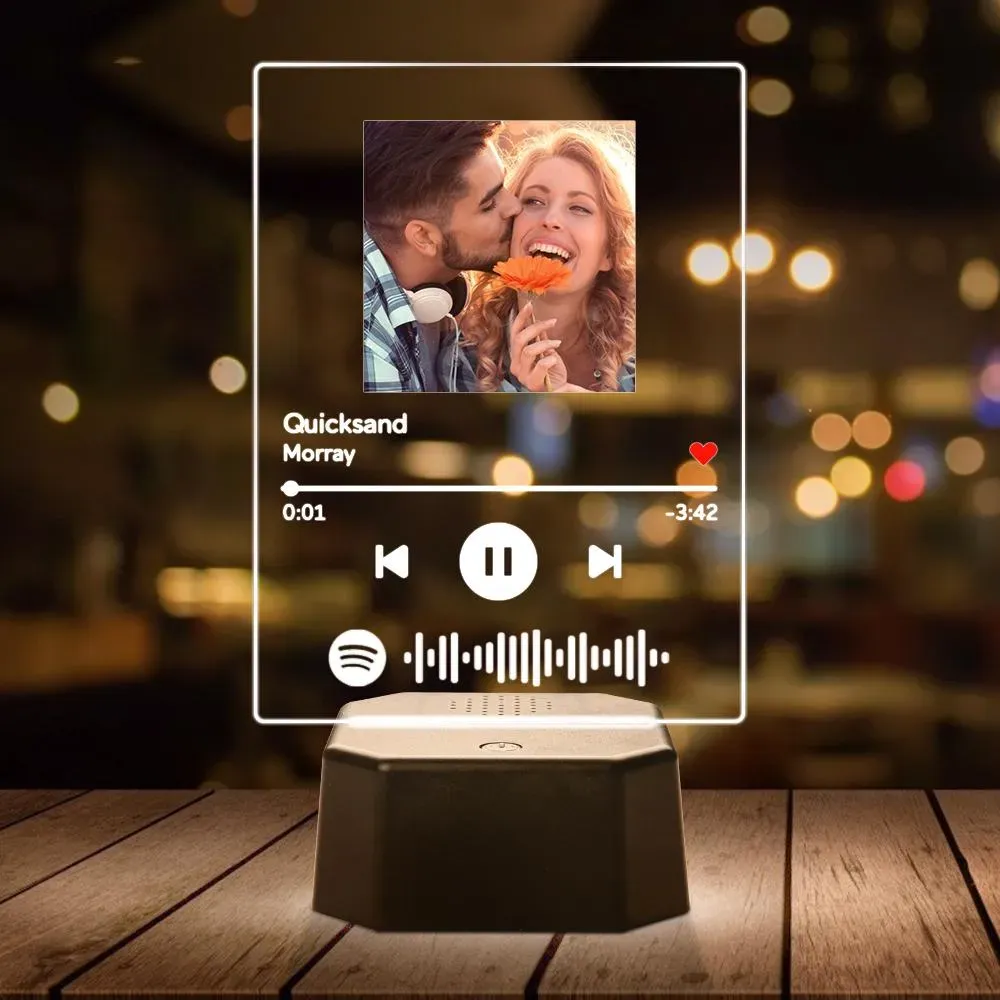 Custom Spotify Code Bluetooth Speaker Nightlight with 7 Colors Spotify Bluetooth Player