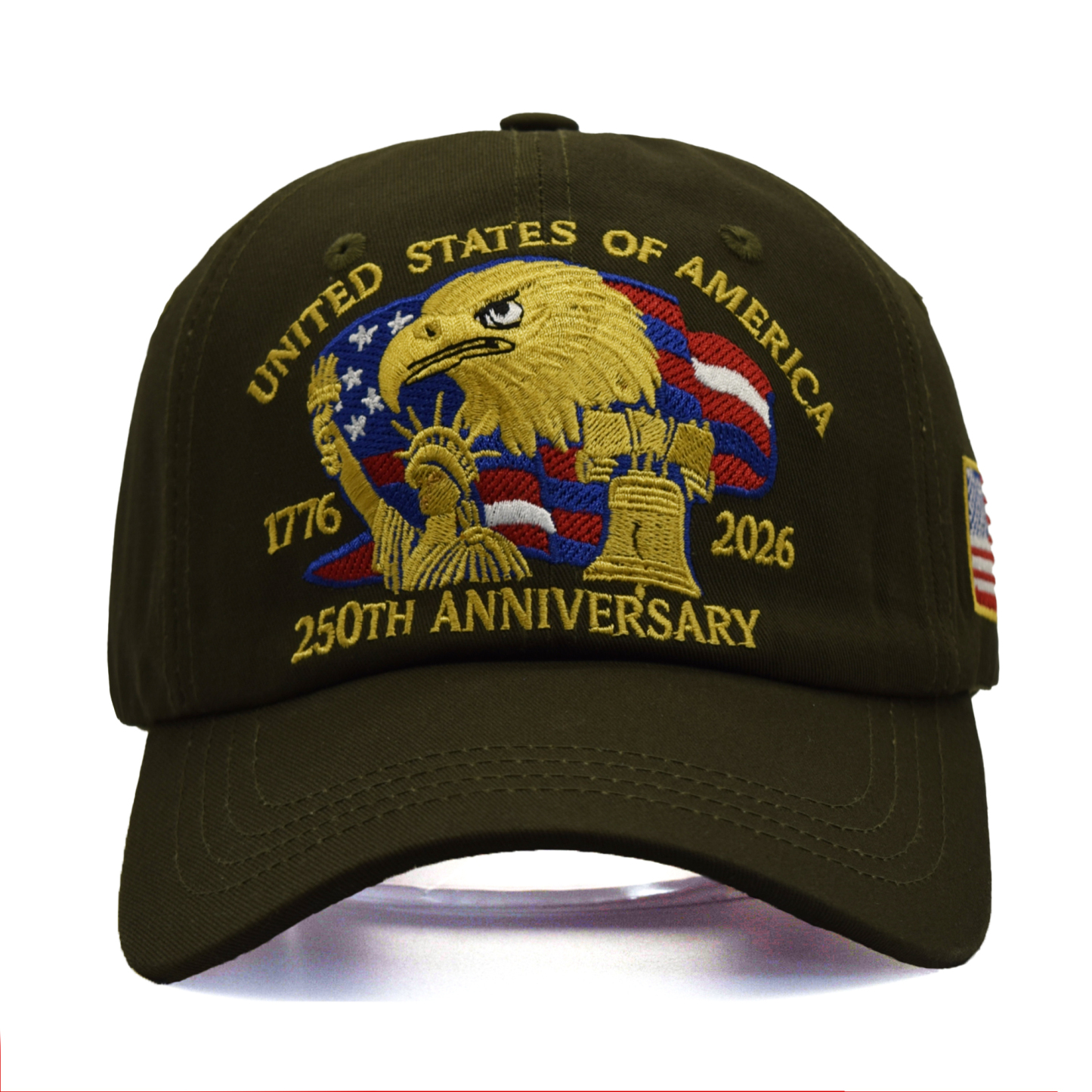 Adjustable Baseball Cap Celebrating The 250Th Anniversary of American Independence, Featuring a Distressed Patriotic Design