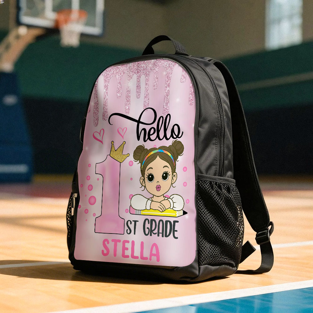 Custom Pink Cartoon School Bag Gift For Girls