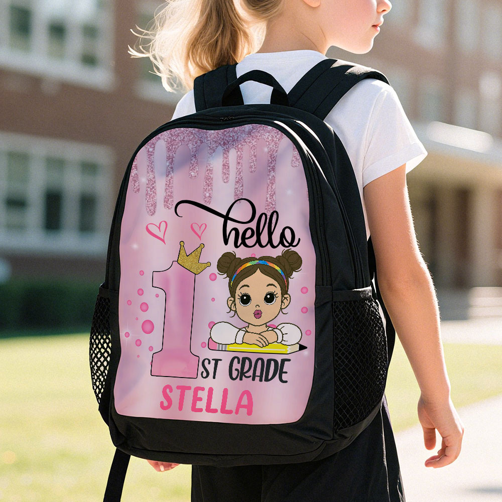 Custom Pink Cartoon School Bag Gift For Girls