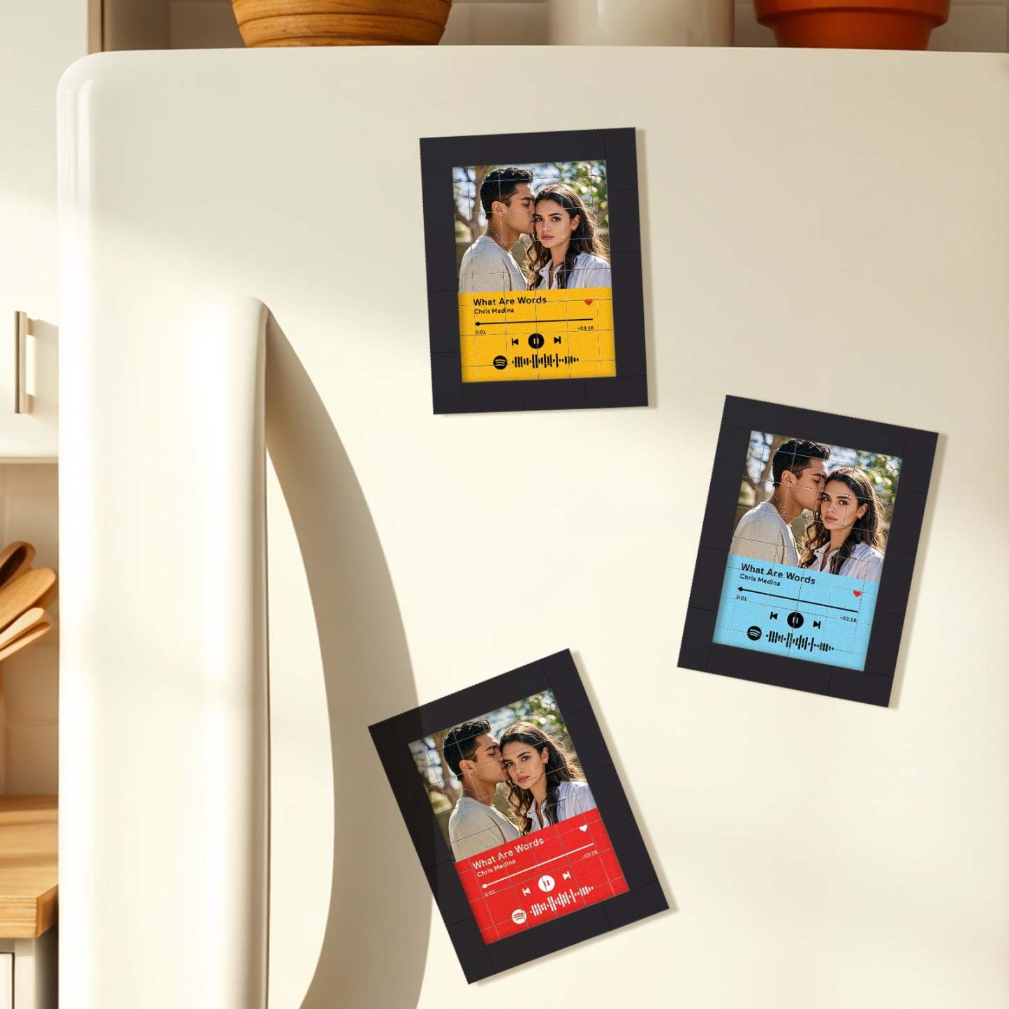 Customized Photo Building Blocks Fridge Magnet Personalized Spotify Music Fridge Magnet Gift Ideas