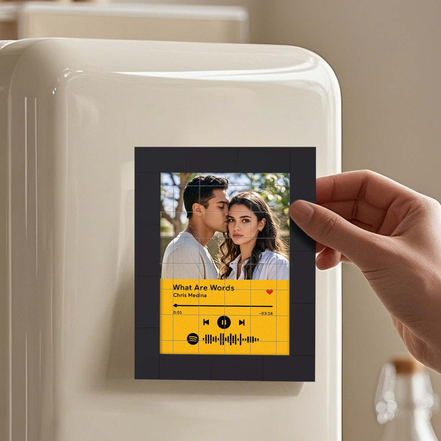 Customized Photo Building Blocks Fridge Magnet Personalized Spotify Music Fridge Magnet Gift Ideas