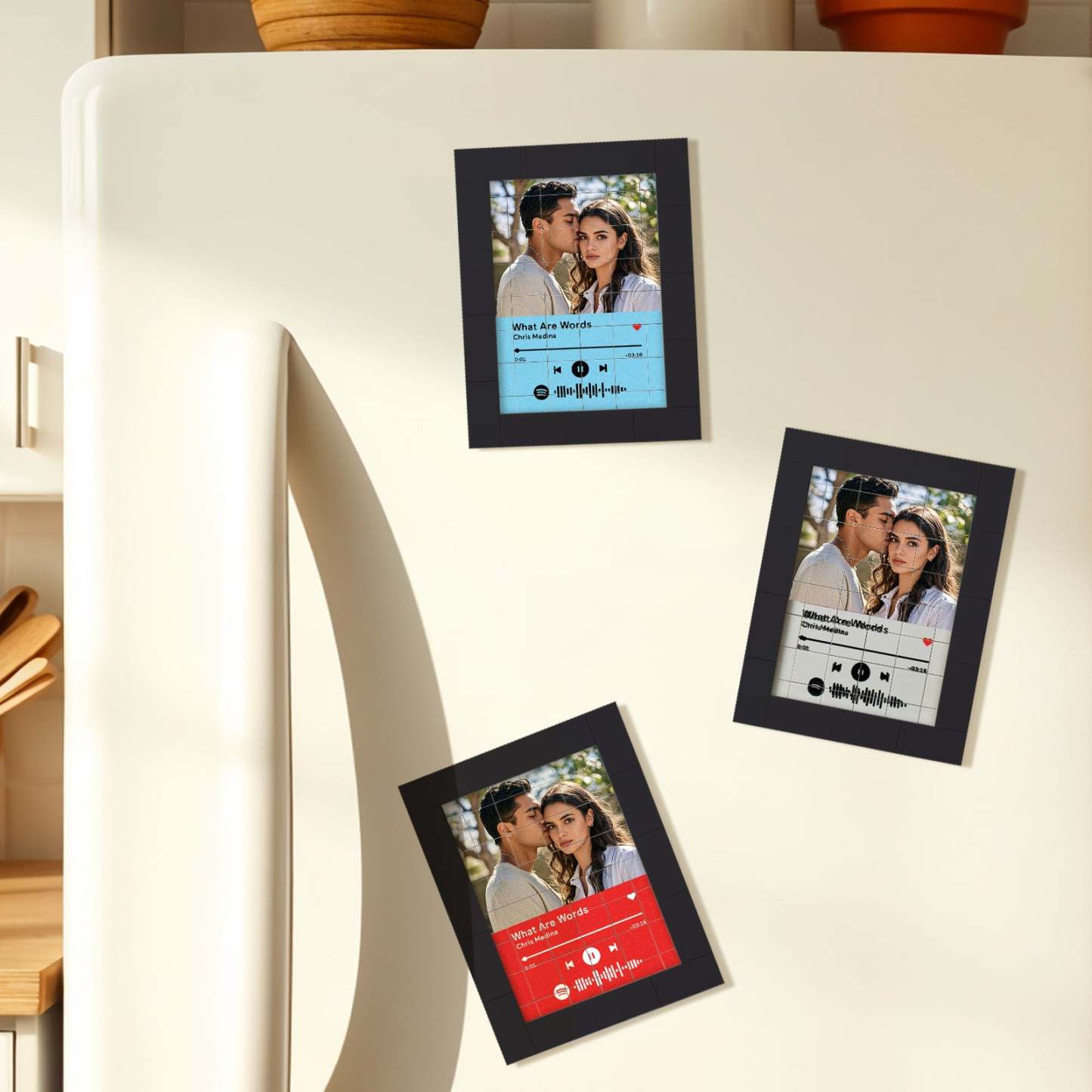 Customized Photo Building Blocks Fridge Magnet Personalized Spotify Music Fridge Magnet Gift Ideas