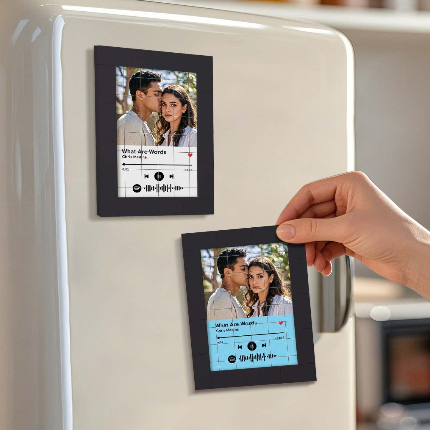 Customized Photo Building Blocks Fridge Magnet Personalized Spotify Music Fridge Magnet Gift Ideas
