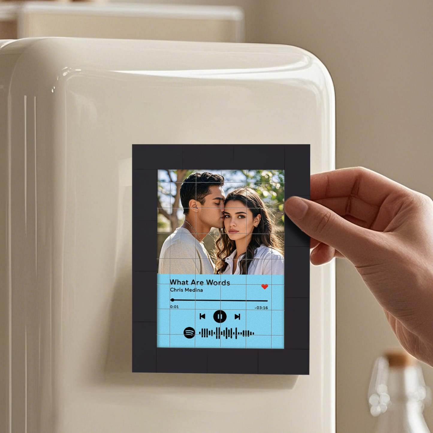 Customized Photo Building Blocks Fridge Magnet Personalized Spotify Music Fridge Magnet Gift Ideas