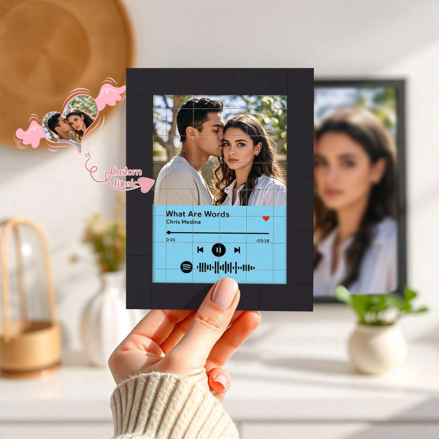 Customized Photo Building Blocks Fridge Magnet Personalized Spotify Music Fridge Magnet Gift Ideas