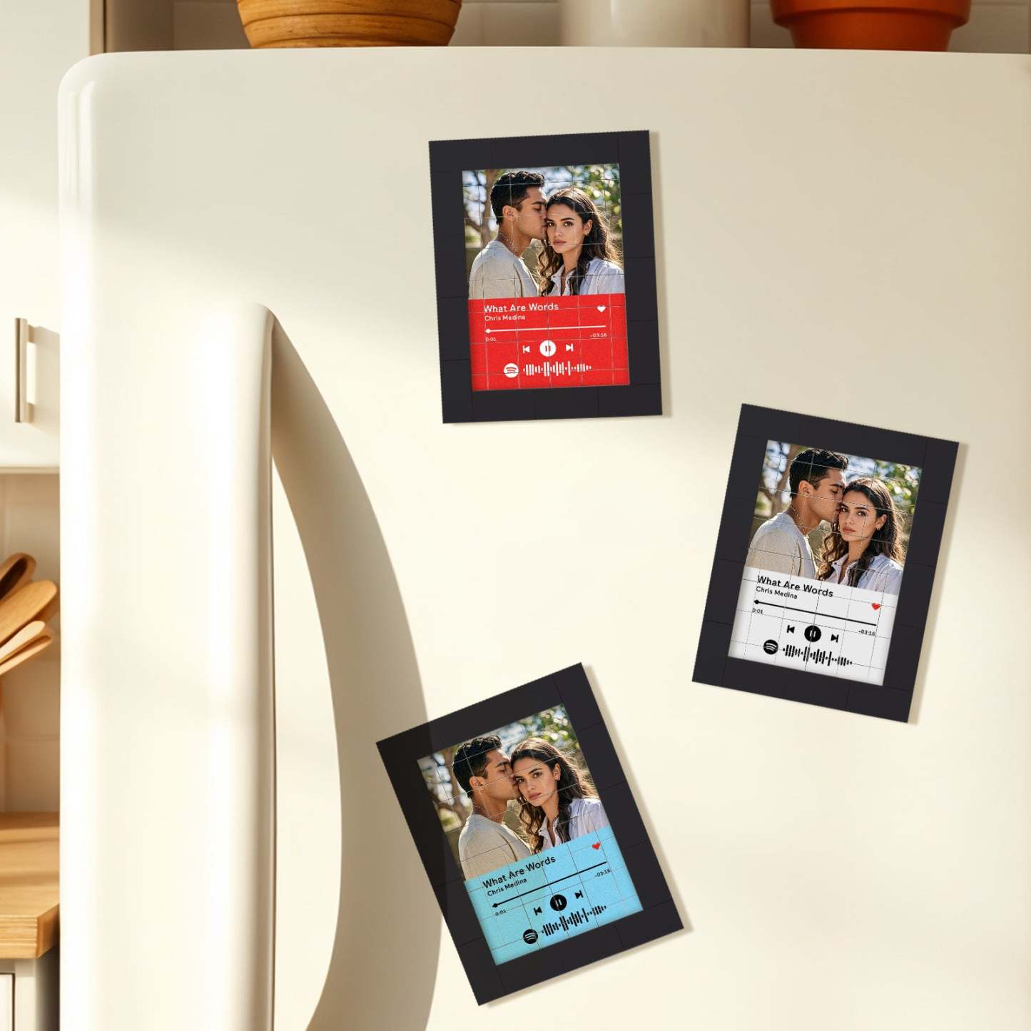 Customized Photo Building Blocks Fridge Magnet Personalized Spotify Music Fridge Magnet Gift Ideas