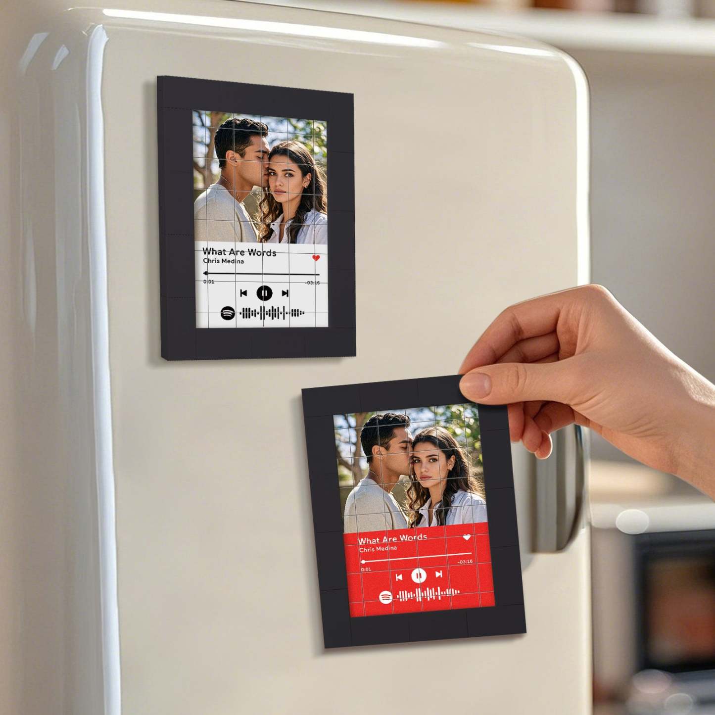 Customized Photo Building Blocks Fridge Magnet Personalized Spotify Music Fridge Magnet Gift Ideas