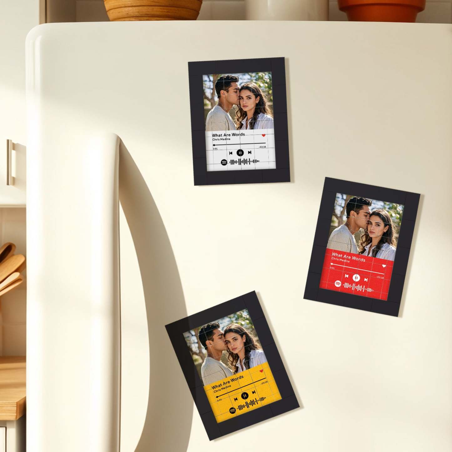 Customized Photo Building Blocks Fridge Magnet Personalized Spotify Music Fridge Magnet Gift Ideas