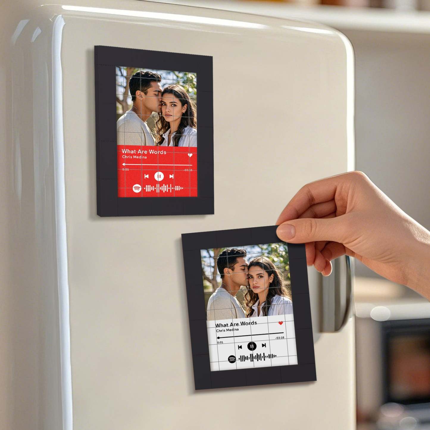 Customized Photo Building Blocks Fridge Magnet Personalized Spotify Music Fridge Magnet Gift Ideas