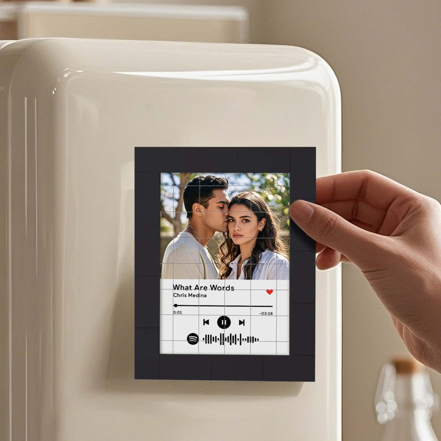 Customized Photo Building Blocks Fridge Magnet Personalized Spotify Music Fridge Magnet Gift Ideas