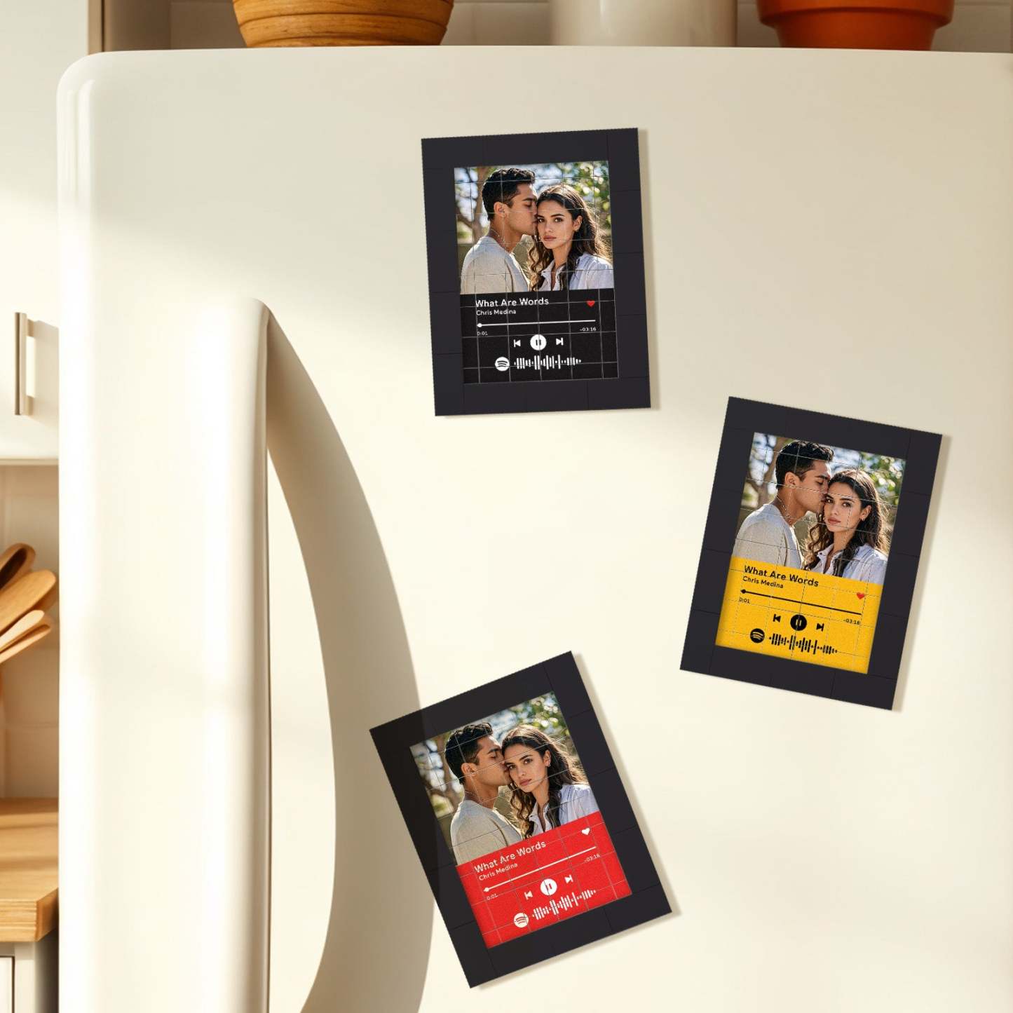 Customized Photo Building Blocks Fridge Magnet Personalized Spotify Music Fridge Magnet Gift Ideas