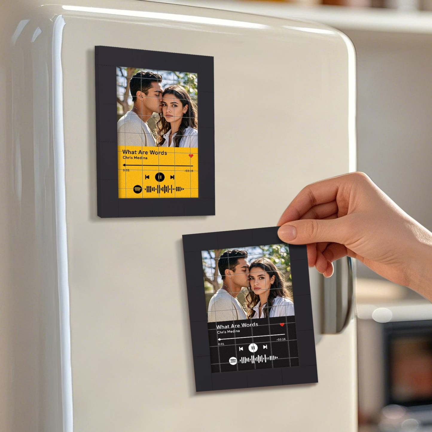 Customized Photo Building Blocks Fridge Magnet Personalized Spotify Music Fridge Magnet Gift Ideas