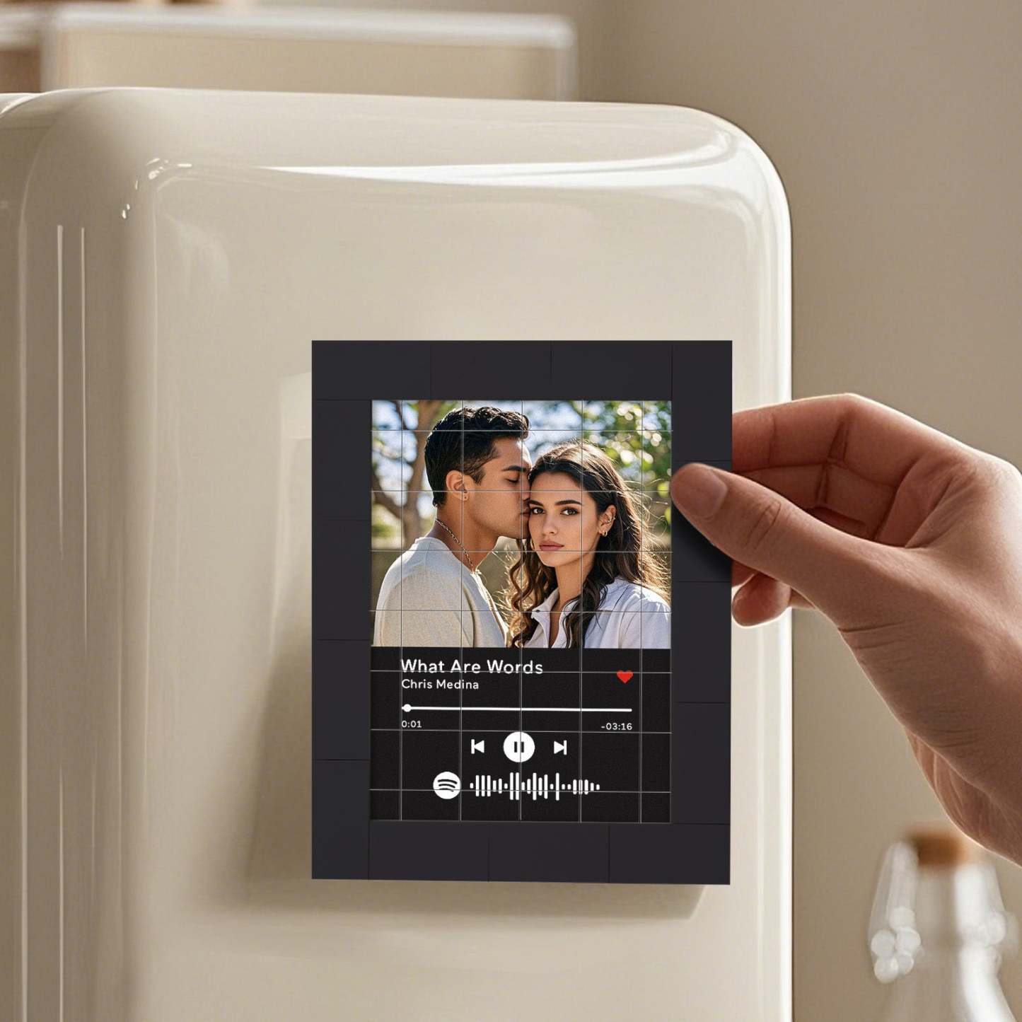 Customized Photo Building Blocks Fridge Magnet Personalized Spotify Music Fridge Magnet Gift Ideas