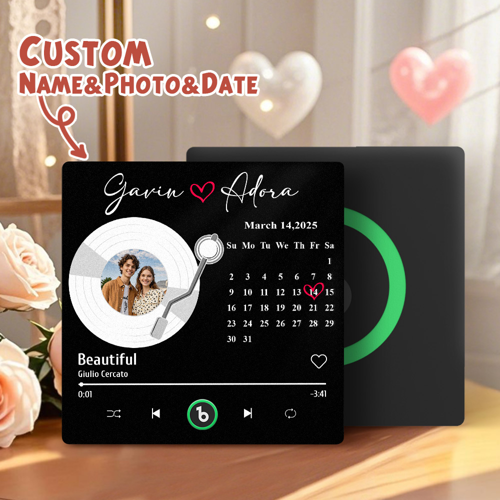 Personalized Music Fridge Magnet Anniversary Gift Custom Music Magnets Can Play Songs Gifts for Couples