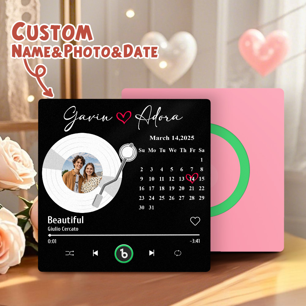 Personalized Music Fridge Magnet Anniversary Gift Custom Music Magnets Can Play Songs Gifts for Couples