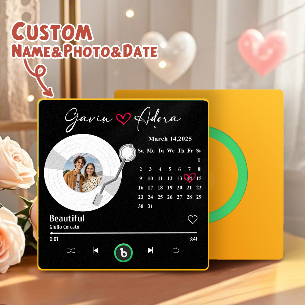Personalized Music Fridge Magnet Anniversary Gift Custom Music Magnets Can Play Songs Gifts for Couples